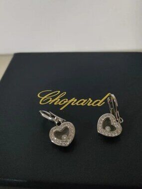 Chopard 18k Platinum Heart Earrings